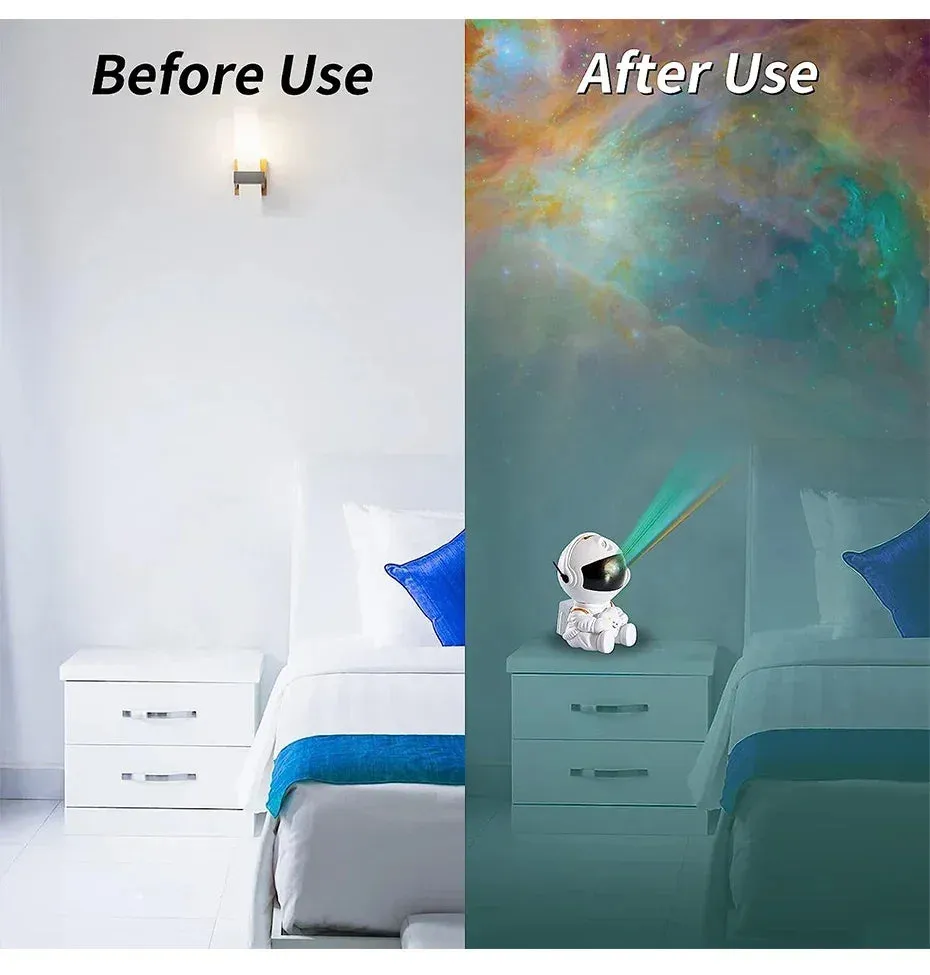 Star Projector Galaxy Night Light Astronaut