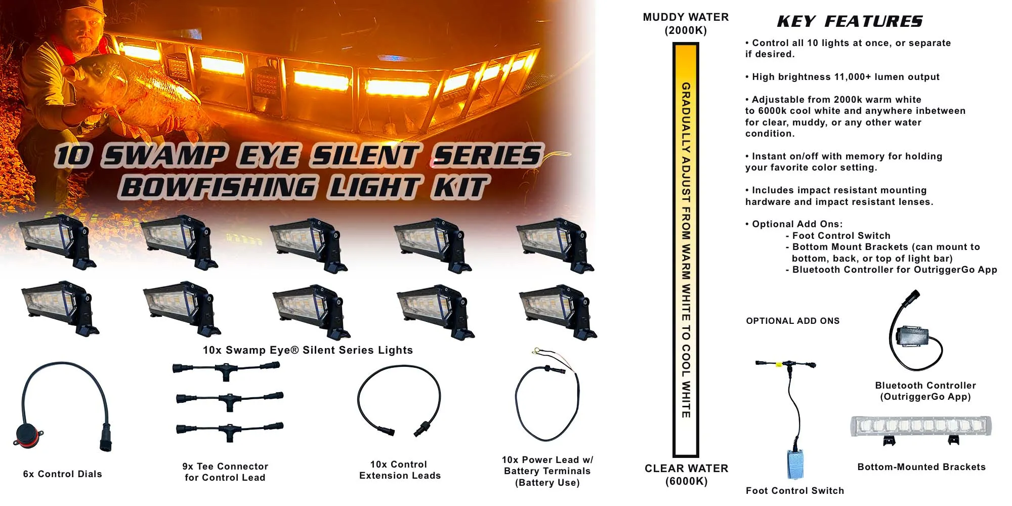 Swamp Eye® Silent Series Bowfishing Light Kit