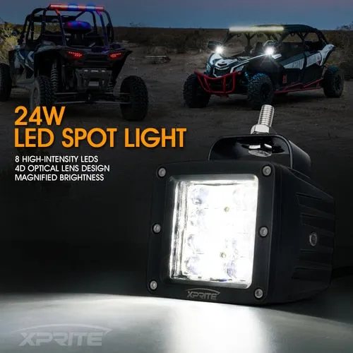 Xprite Sunrise Series 3" LED Spot Light w/ Blue Backlight  - Clear or Amber