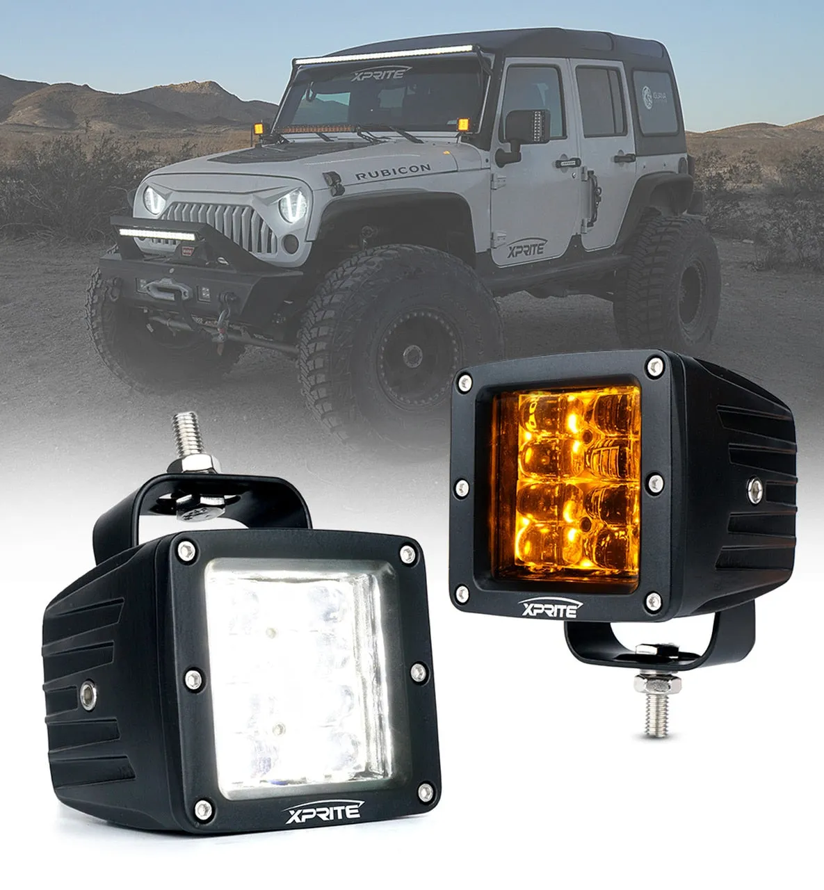 Xprite Sunrise Series 3" LED Spot Light w/ Blue Backlight  - Clear or Amber